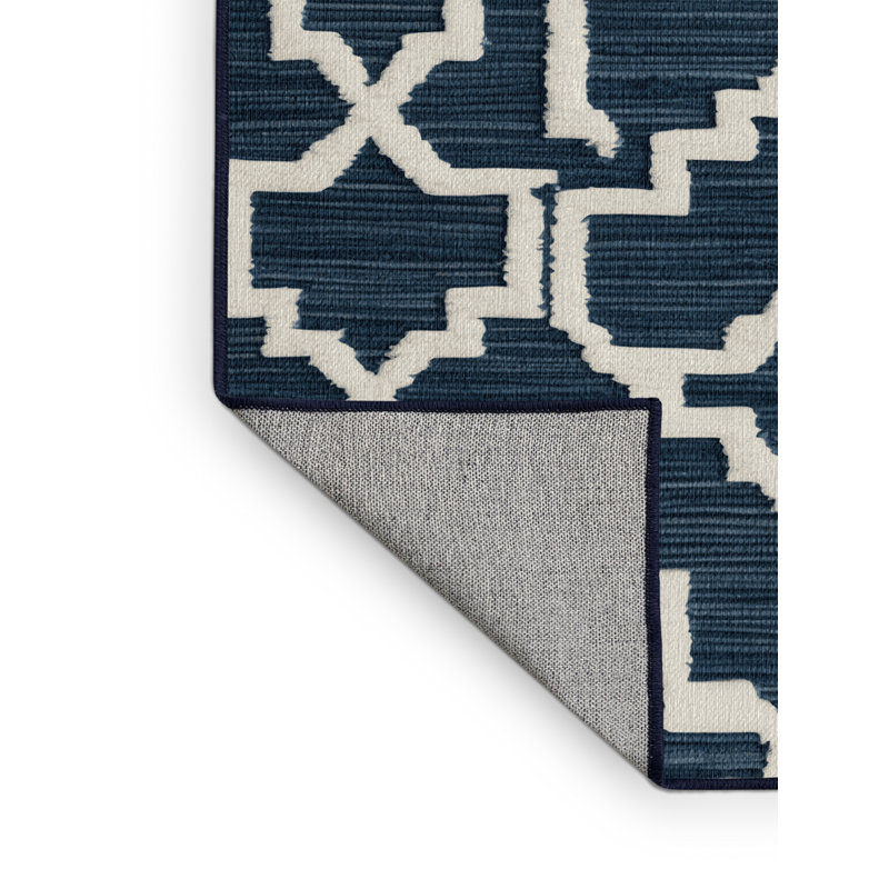 Machine Washable Trellis Gray Area Rug