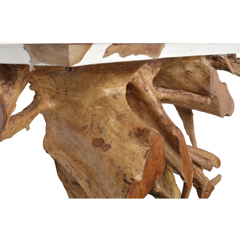 Console Artistic, Blanc / Naturel, H 31,75 po x l 60 po x P 17 po