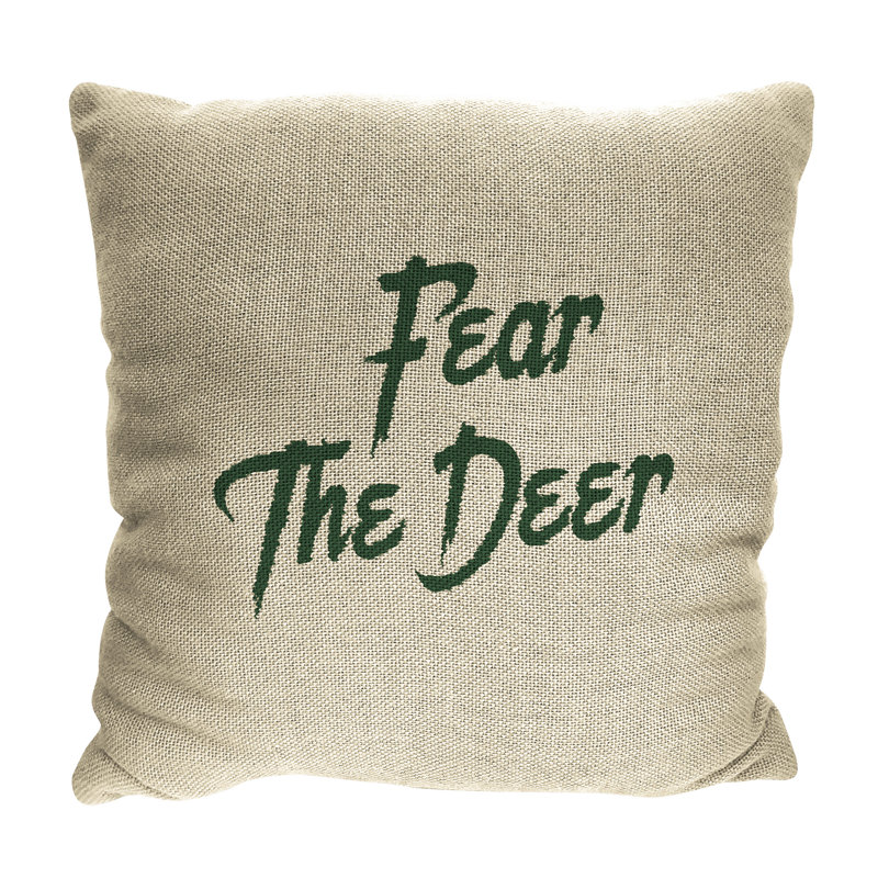 Green and Beige 14" Square NBA Team Logo Pillow Set