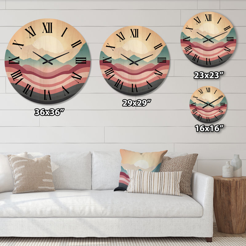 Horloge murale Bold Graphic Sunsetin, Grand
