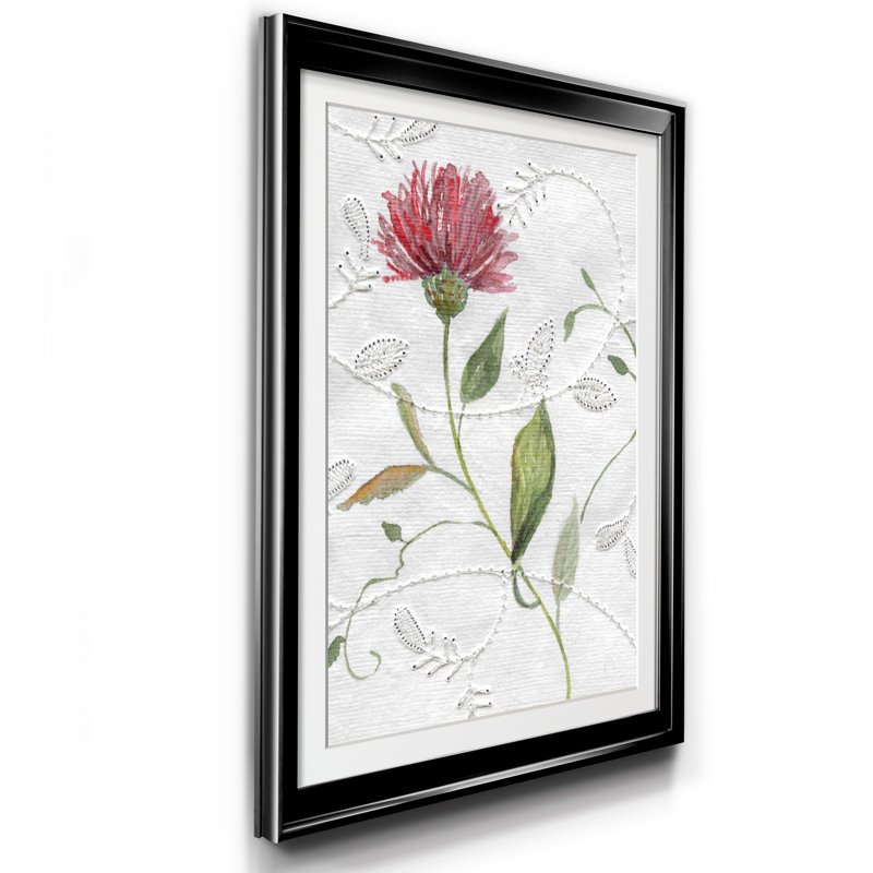 Botanical Emb broderie I - Cadre photo, reproduction d'art sur papier, H 30,5 po x l 42,5 po x P 1,5 po, Noir