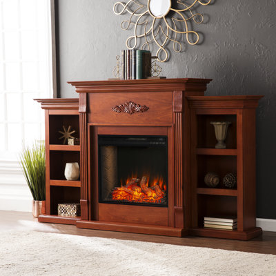 Tennyson Criss-Cross Electric Bookcase Fireplace