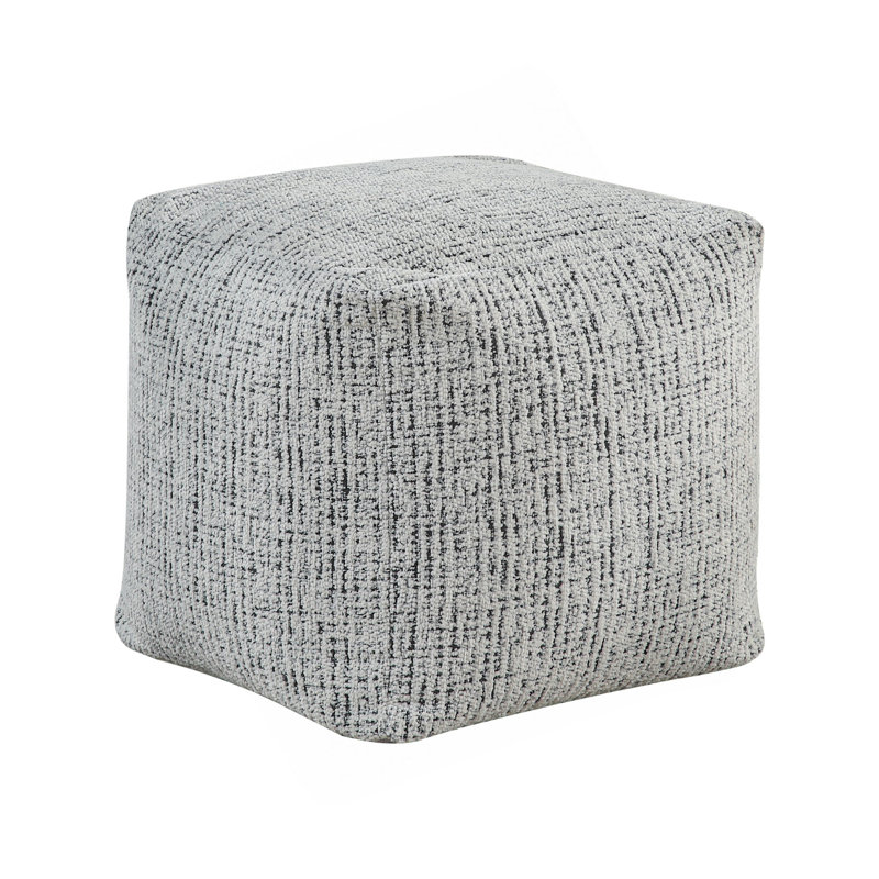 Square Pouf Chenille Fabric Upholstery Modern Ottoman, Footstool, Non-Slip Floor Pouf, Bean Bag Chair, 1Pc Sitting Pouf