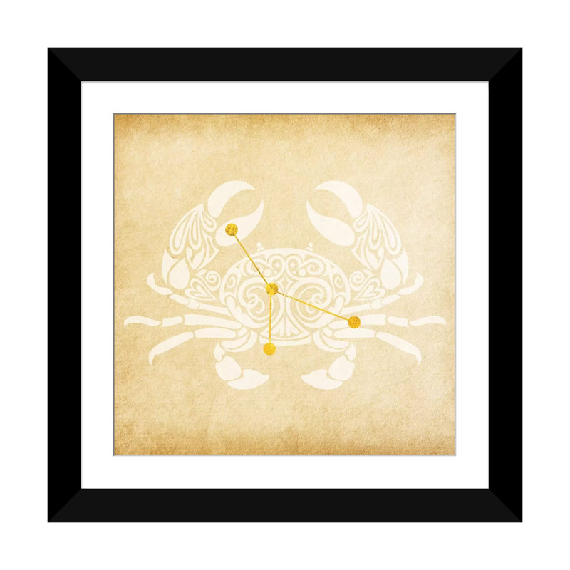 «Caring Shellfish with Constellation», impression sur toile tendue, Papier d'art encadré noir, Blanc