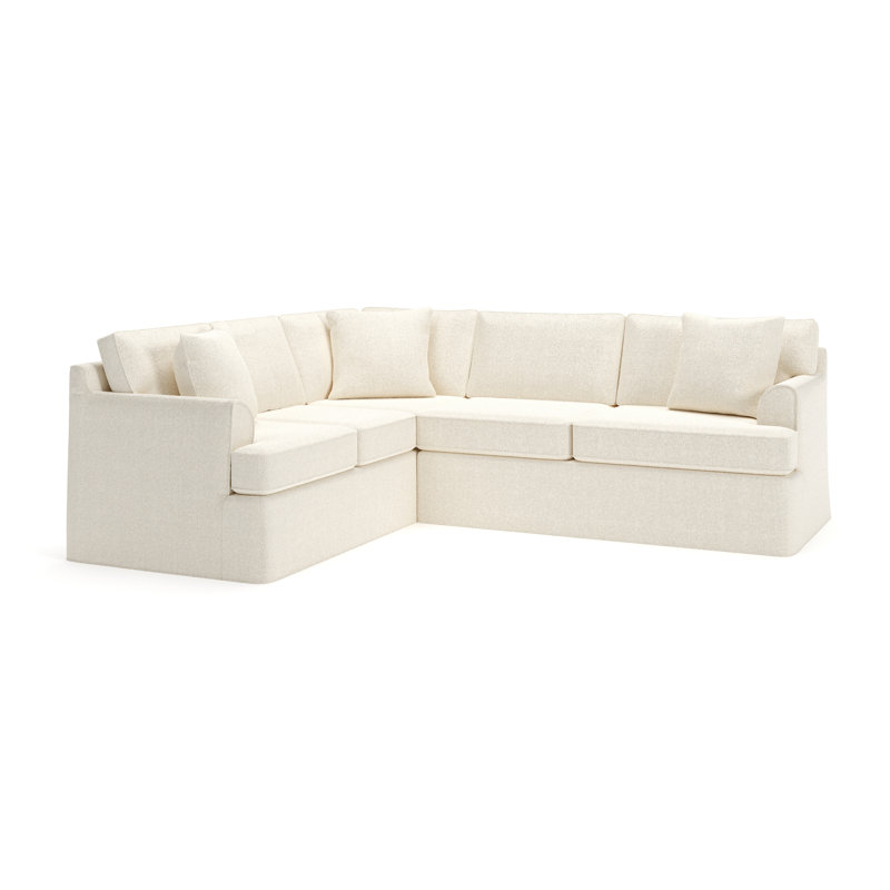 Canapé modulaire 2 pièces Conradina, Orienté à gauche (vu de face), Tissu performance bouclé Davis Pearl