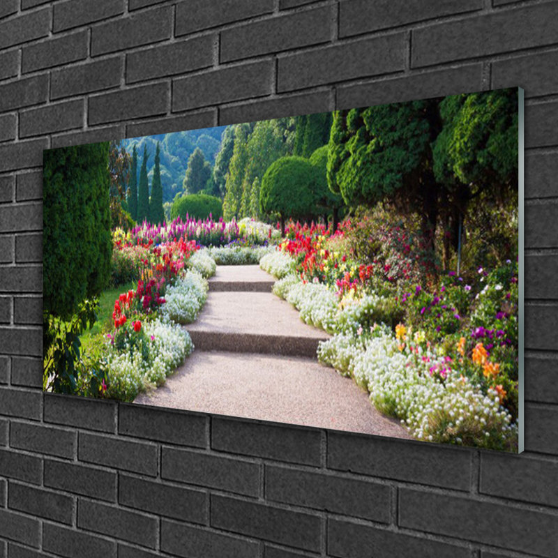 Stairs Garden 1 Piece Wall Art on Glass