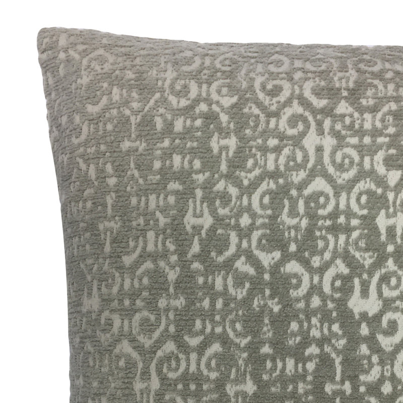 Coussin damassé , 20 po X 20 po, Vert