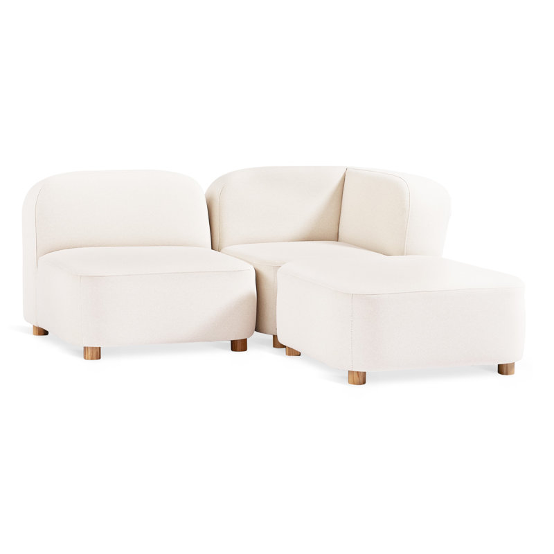 Canapé modulaire 3 pièces Circuit Modular, 100% polyester mérinos crème