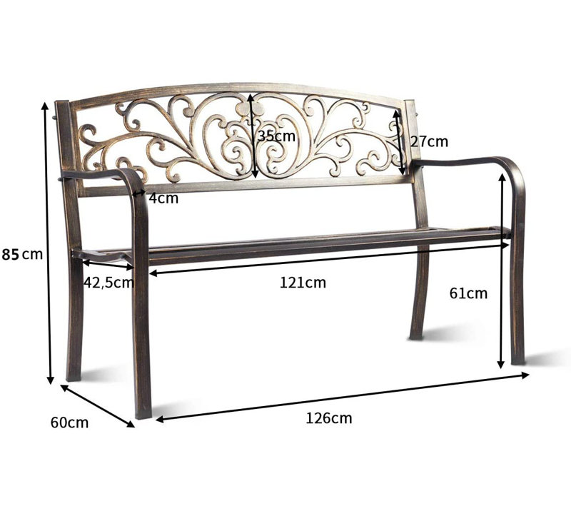Kiser Metal Outdoor Bench