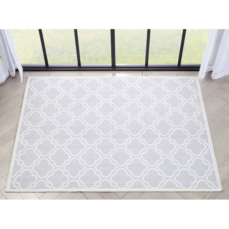 Kehr Lattice Moroccan Grey Machine Washable Area Rug