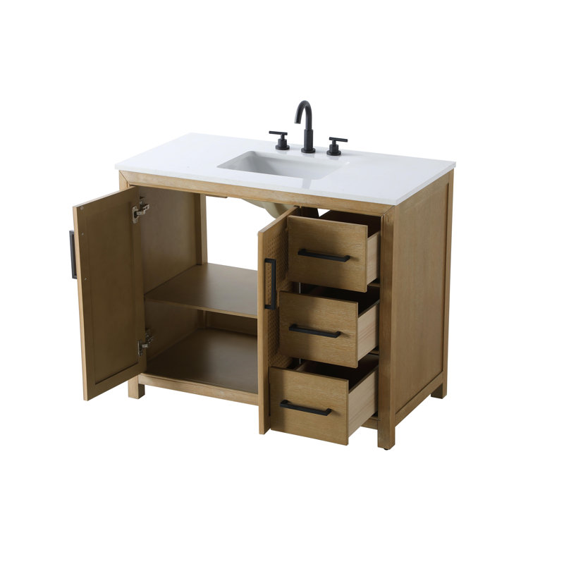 Meuble-lavabo simple 42 po, Lin chêne