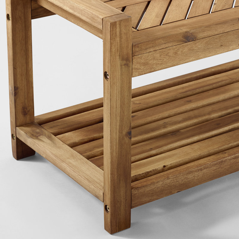 Abhithi Solid Wood Acacia Outdoor Bench, Brown