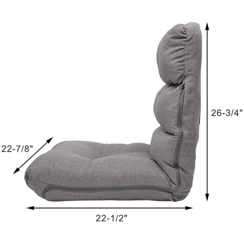 Latitude Run® Adjustable Reclining Floor Game Chair, Gray