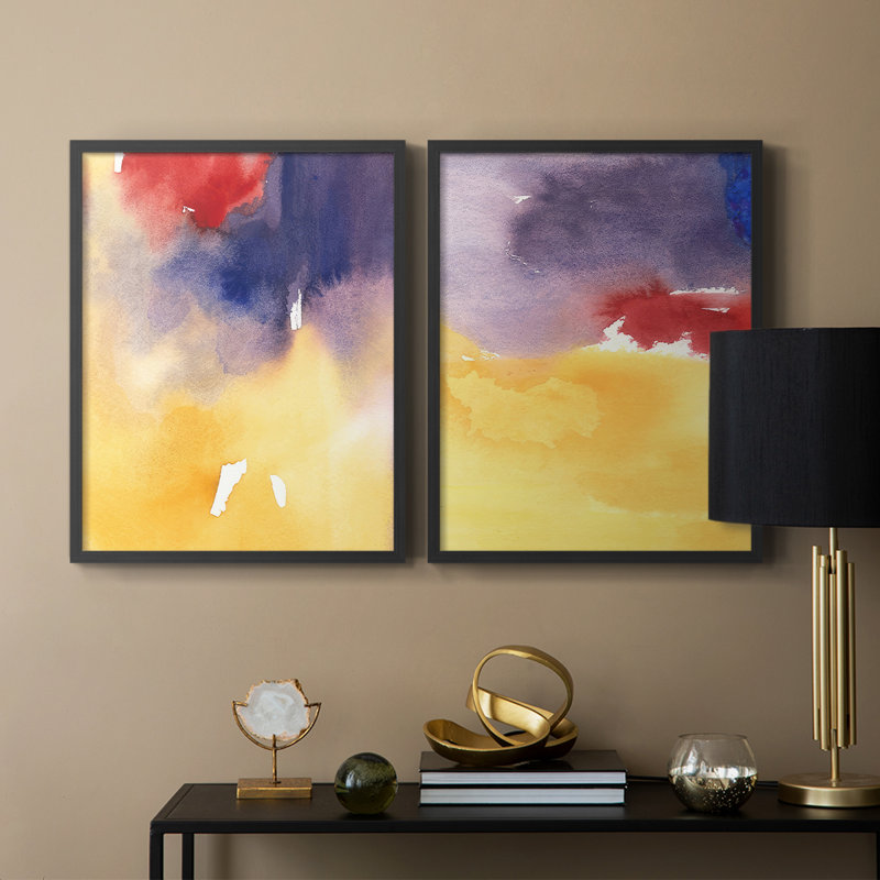 Impression encadrée Golden Sunset I-Premium - prête à être accrochée - aucun clou requis - aucun clou requis