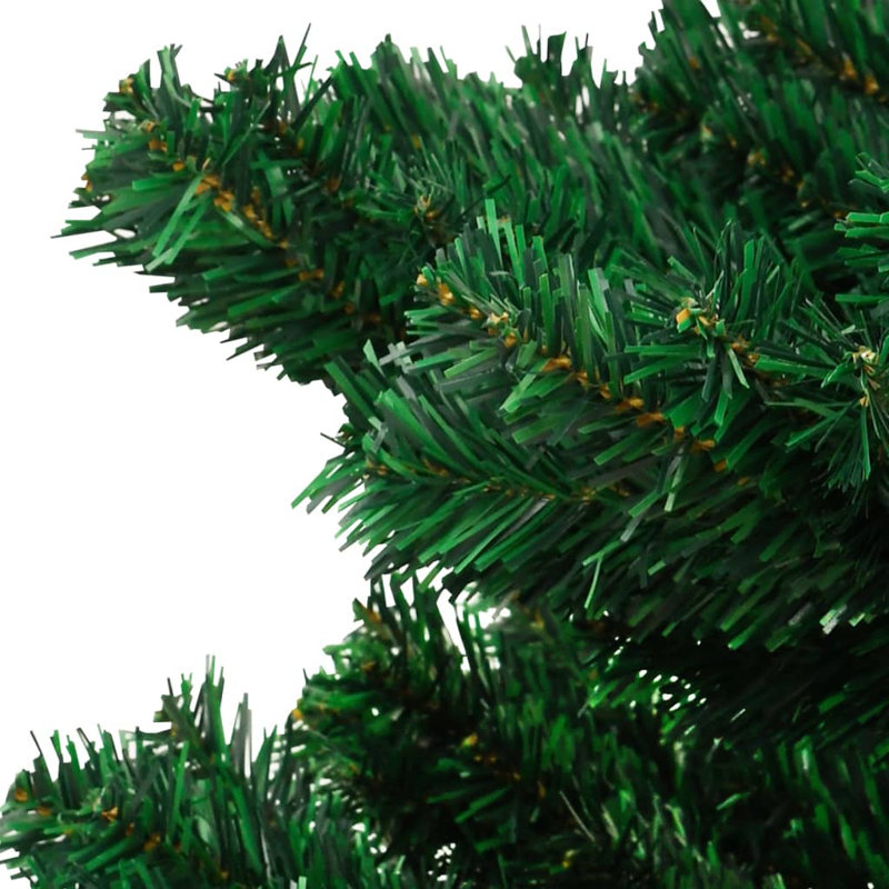 Swirl Christmas Tree with Stand and LEDs Green PVC Decor, 180cm H x 95cm W x 95cm D
