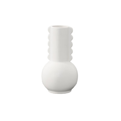 Vase en céramique rond à fini mat blanc