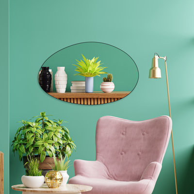 Miroir asymétrique, miroir mural irrégulier, miroir de meuble-lavabo mural de forme unique avec cadre en bois