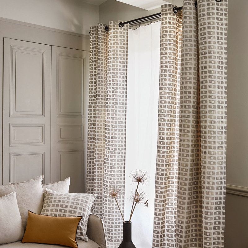 Tiago Cotton Blend Room Darkening Curtain Pair