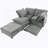 Double-Layer Cushion Modular Sofa, Freely Combinable, 4-Seater with Storage Function, Includes 4 Soft Cushions