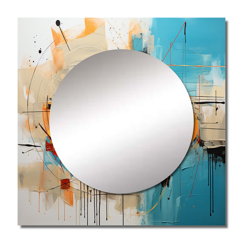 Orothy - art de miroir mural carré abstrait, 23 po x 23 po