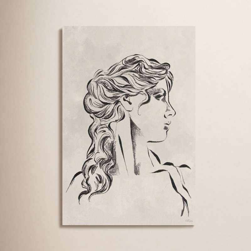 Portrait de femme - croquis de femme contemporaine, H 24 po x l 16 po