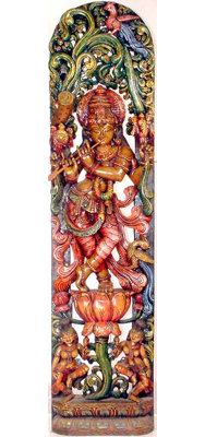 Krishna avec Rukmani et Satyabhama