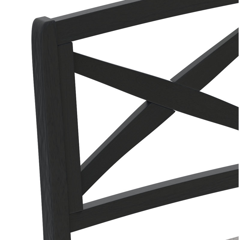 Chaise de salle à manger en bois de manguier massif de 34 po de hauteur H - choisissez la structure naturelle ou noire, siège rembourré, facile à assembler en 5 minutes - chaise de salle à manger Xenia