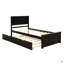 Lit plateforme avec lit gigogne simple, structure de taille simple-423645365