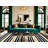 Washable Cream Navy Striped Area Rug-1811942078