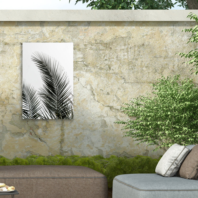 24" x 16" Light Botanical Palm Leaves Canvas Art