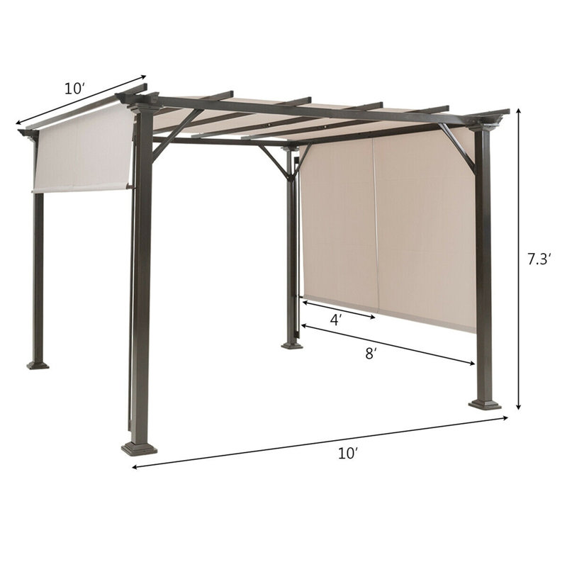 10 pi. L 10 pi. D Pavillon de jardin en acier
