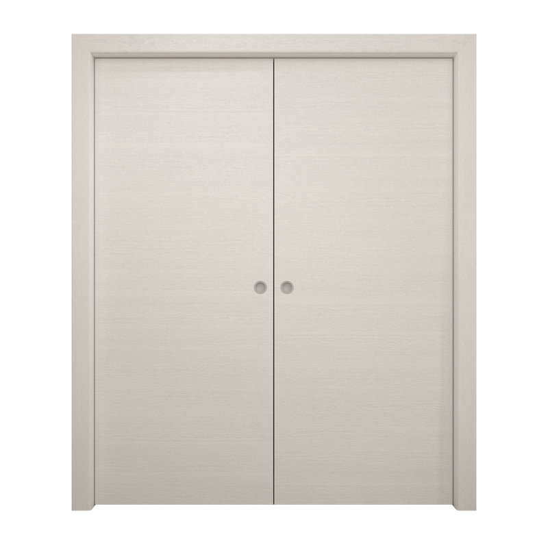 Sliding French Double Pocket Doors | Ego 5000 | Kit Rail Hardware | Solid Wood Interior Bedroom Modern Doors, 56'' x 96''