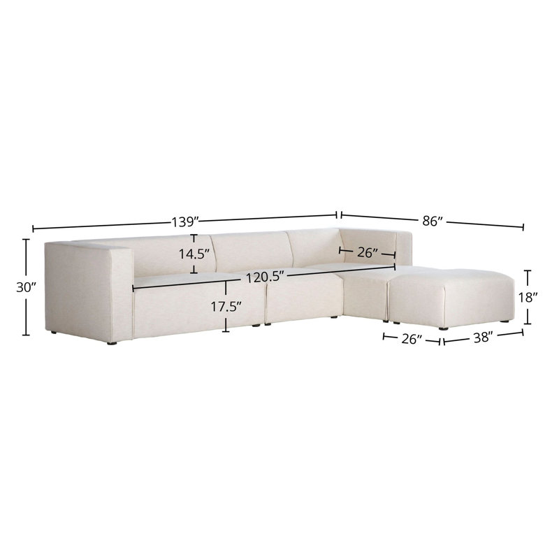 Canapé modulaire Possing, Accoudoir à droite (vu de face)