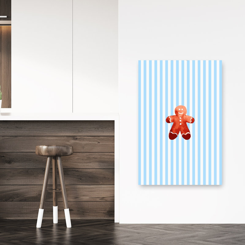 Reproduction d'art mural contemporain rayé en pain d'épice, hiver abstrait, H 48 po x l 32 po