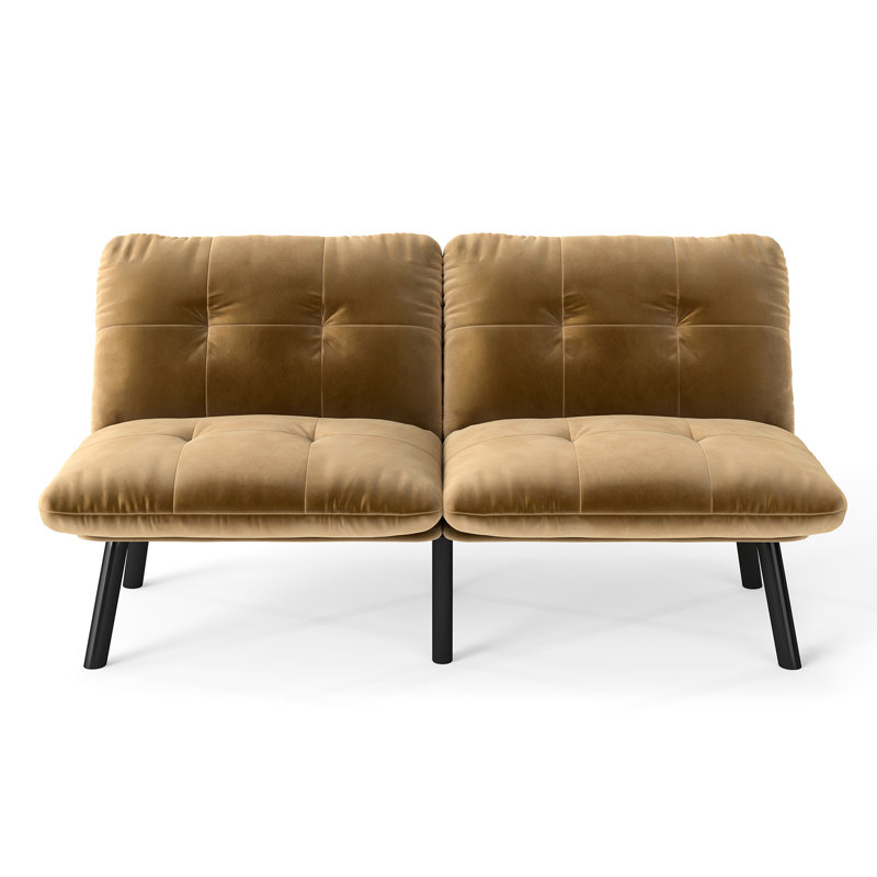 Brown Back - Adjustable Multiform 2 Seater Bed With Foam Filler, Iron Frame, And Velvet Upholstery, For Flexibility In Small Rooms Living Areas