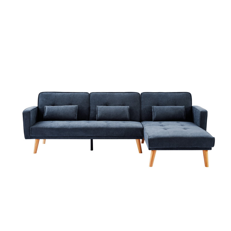 Canapé modulaire 2 pièces Jenal, Tissu bleu gris