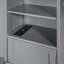Grand lit gris avec armoire intégrée, tablette et prises électriques Combinaisons de prises élégantes --765945901-765945902