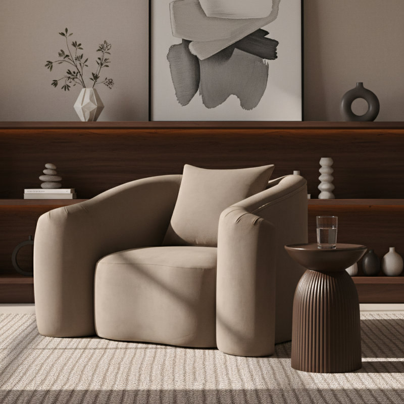Chaise en velours Soyini, Velours taupe