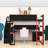 Esports-Inspired Wood Loft Bed with Built-In Desk, Shelves and Storage Stairs-1618622510-1618622515