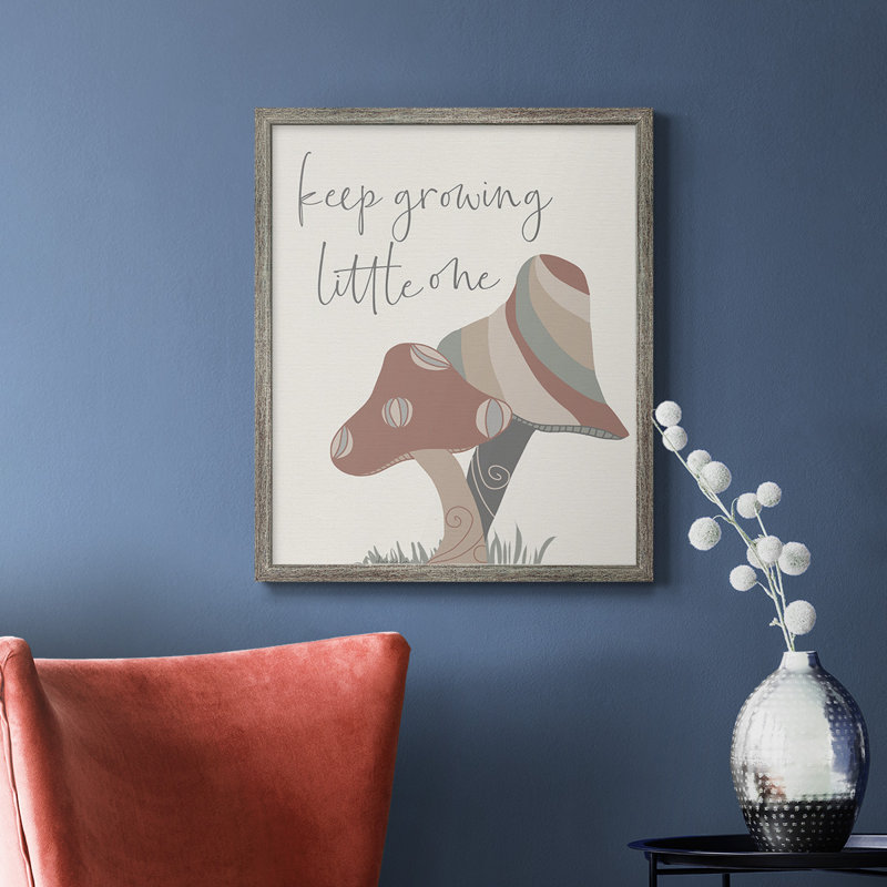 «Keep Growing», toile encadrée de qualité supérieure - prête à être accrochée, H 24 po x l 20 po, Argent patiné