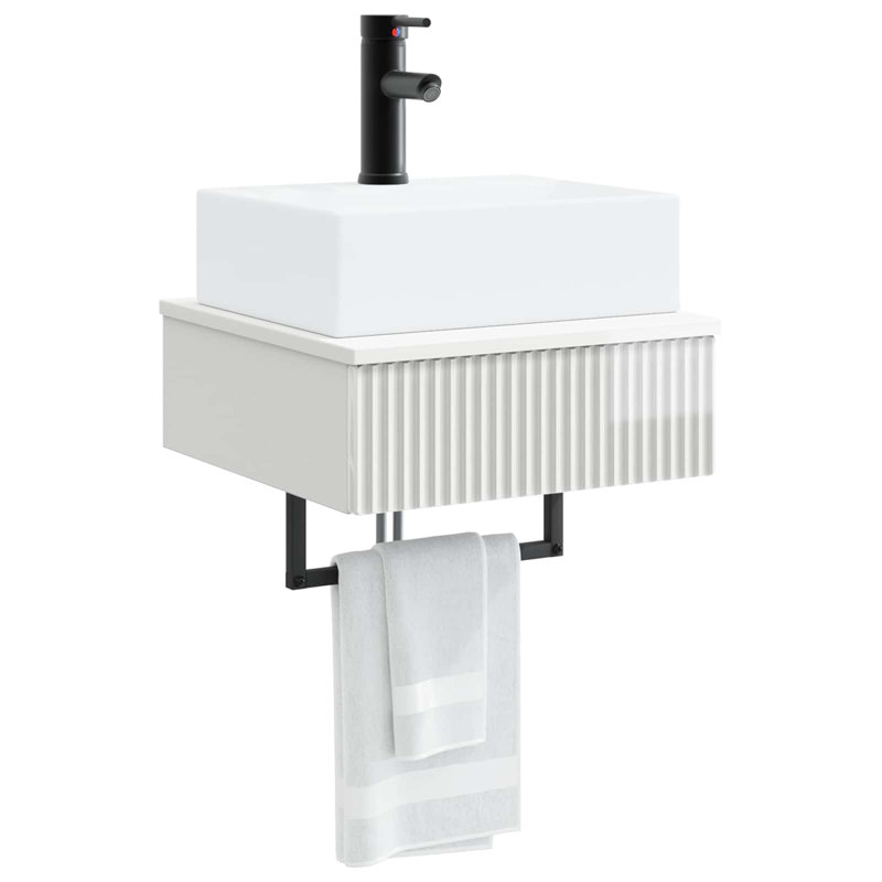 400 mm Bathroom Vanity, High Gloss White
