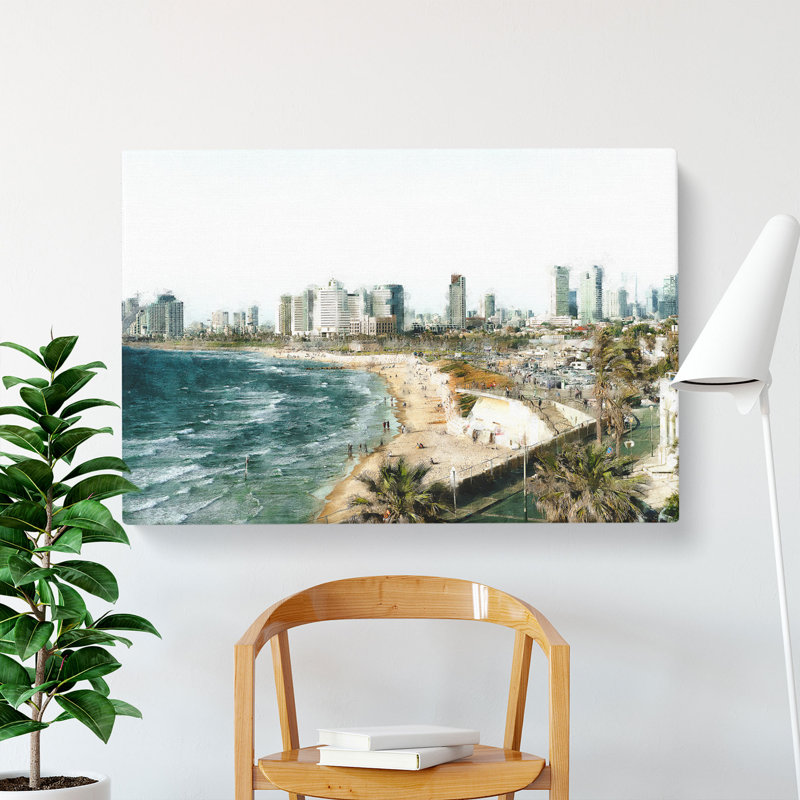 Tel Aviv Israel Skyline - Wrapped Canvas, 35cm H x 50cm W x 3cm D