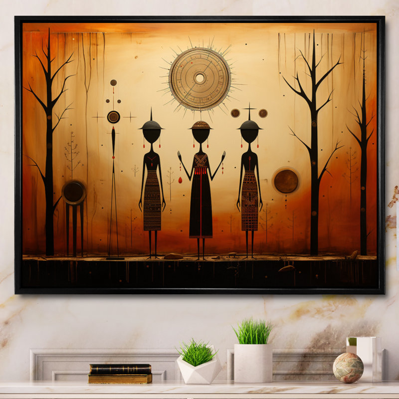 Folk Religion Folklore Reverence - impression, H 34 po x l 44 po x P 1,5 po, Cadre flottant noir