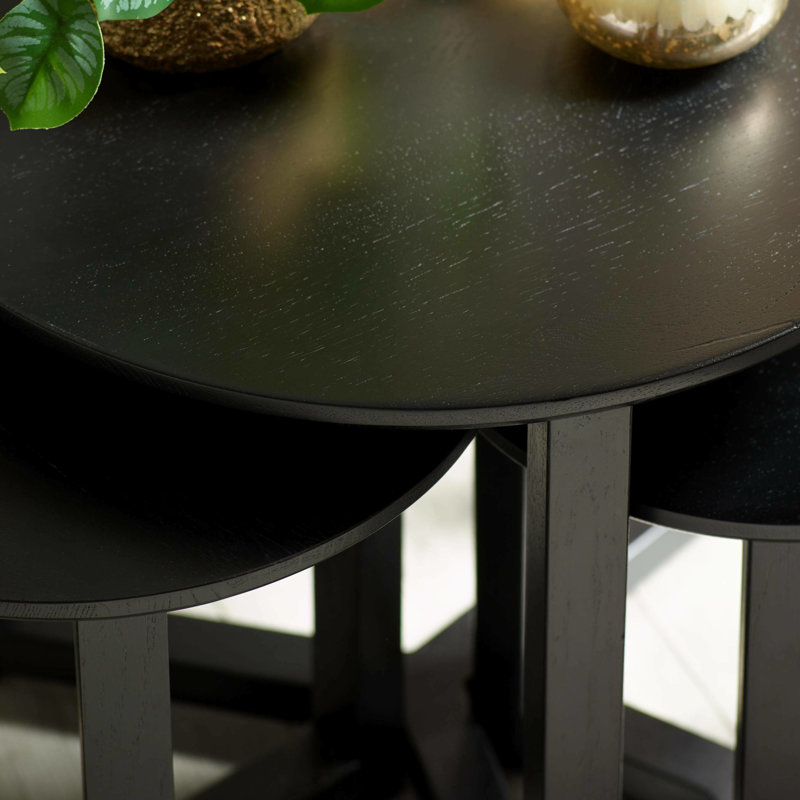 Analin Trestle Nesting Tables, Black