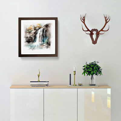 Waterfall Gestural Art - Framed Print