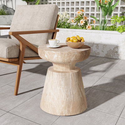 Table d'appoint d'extérieur en travertin Ponti