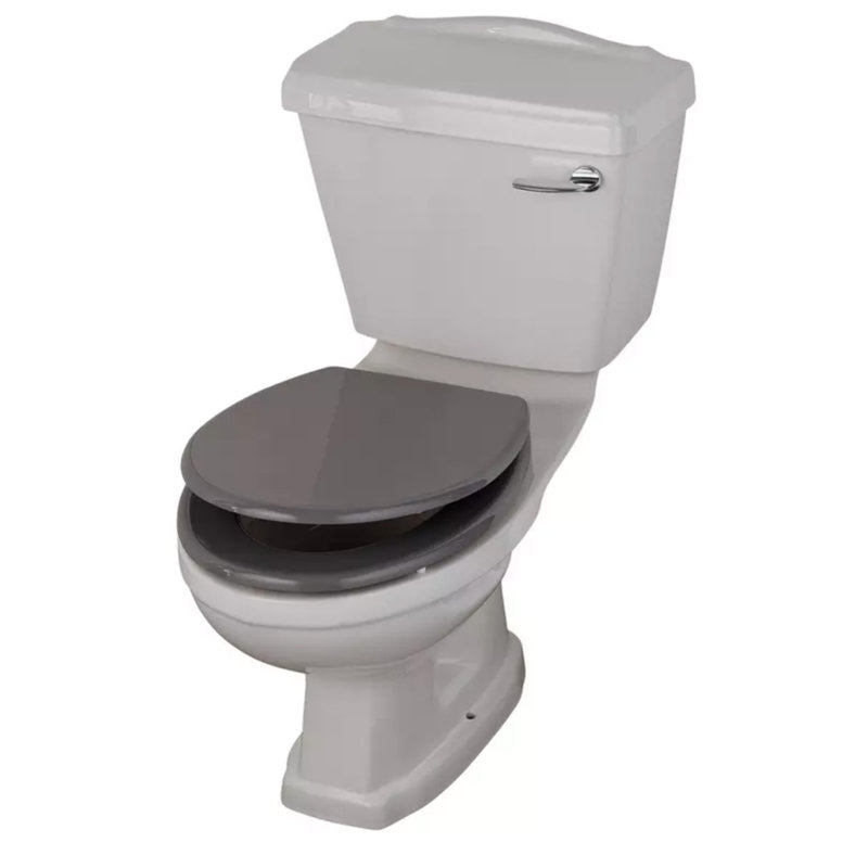 Hernandes Elongated Standard Toilet Seat, Grey
