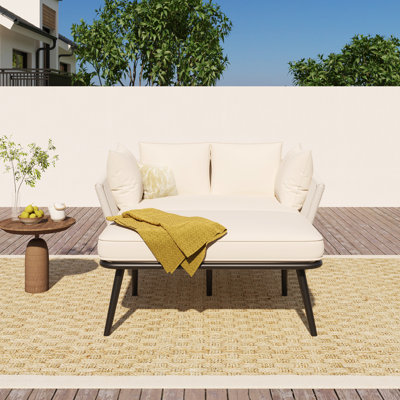 120cm Wide Curved Steel Patio Daybed
