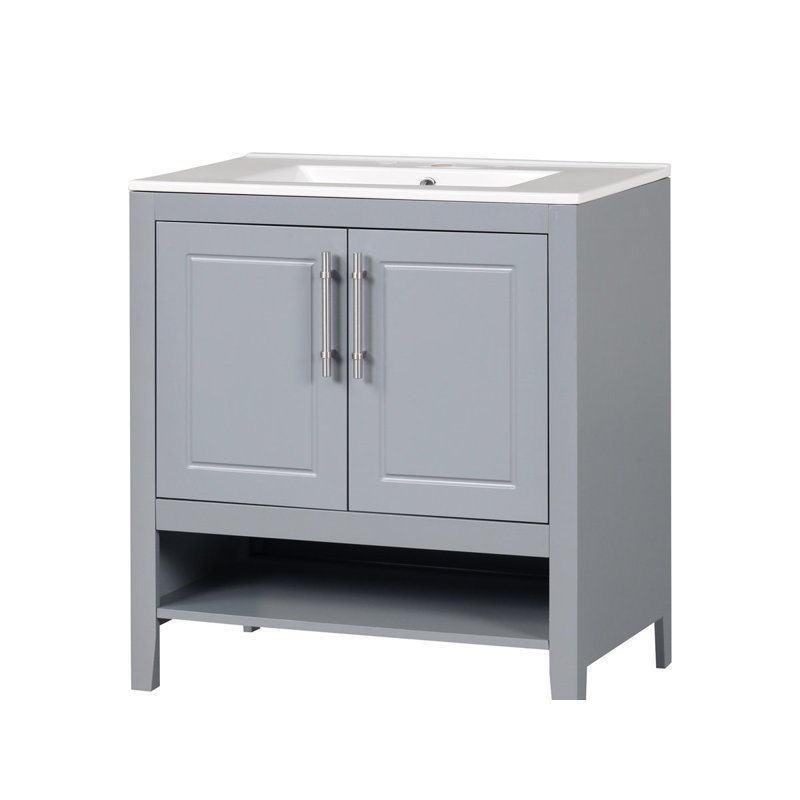 30.00'' Single Bathroom Vanity with Ceramic Top