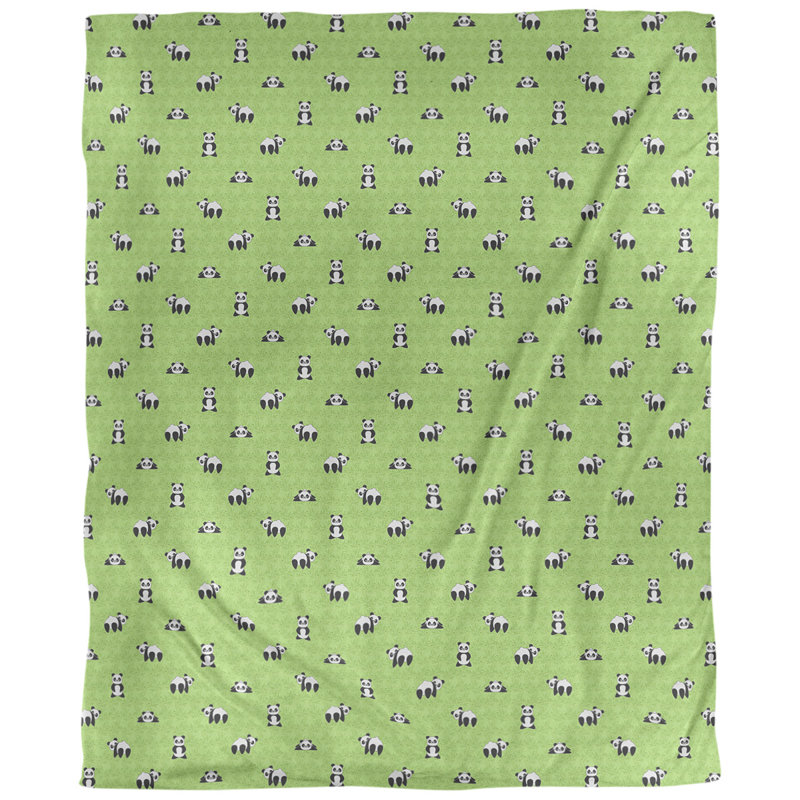 Tissu panda, Sergé de coton, L 58 po x l 36 po, Vert